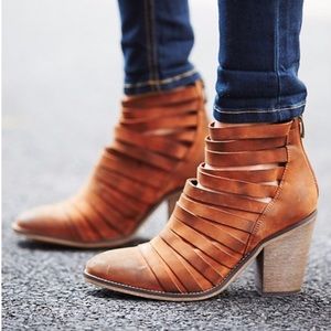Free People Leather Strappy Boots